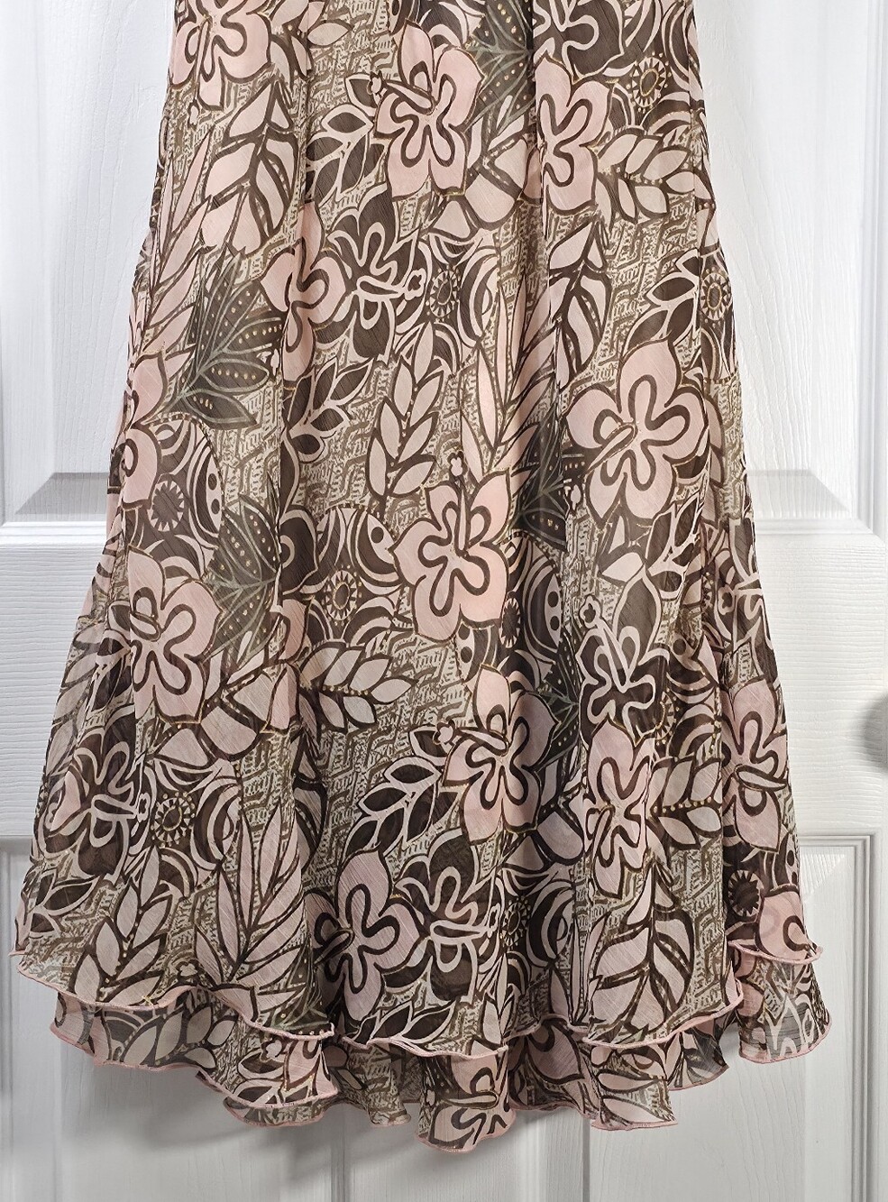 Floral V-Neck Flutter Sleeve Midi Dress in Dusty Pink Y2k Revival Summer Dress - Picture 6 of 12